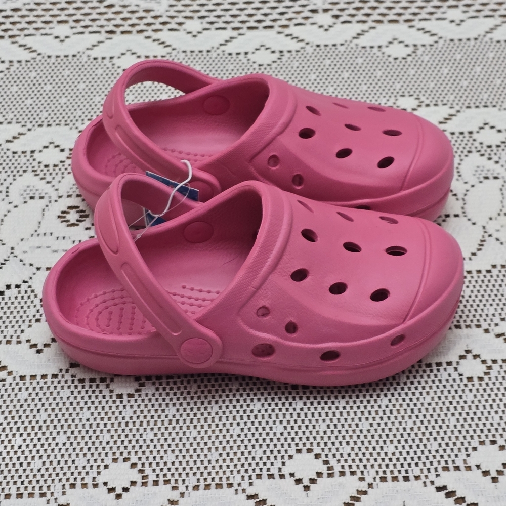 NWT Girl's Pink Clog M 13 / 1 Shoes Casual Summer Garden Clogs Retro Slip On  - Picture 7 of 7